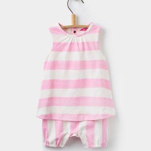 Joules Pink and White Striped Sleeveless Romper